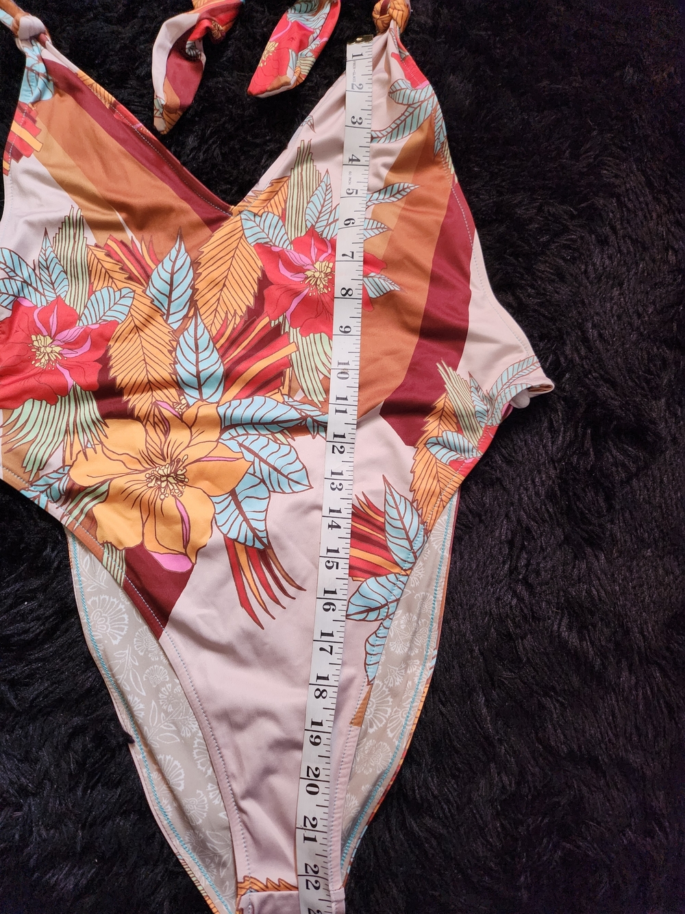 Free People Tropical Halter One-Piece Swimsuit - Cream, Orange, Red, Teal - Picture 9 of 9